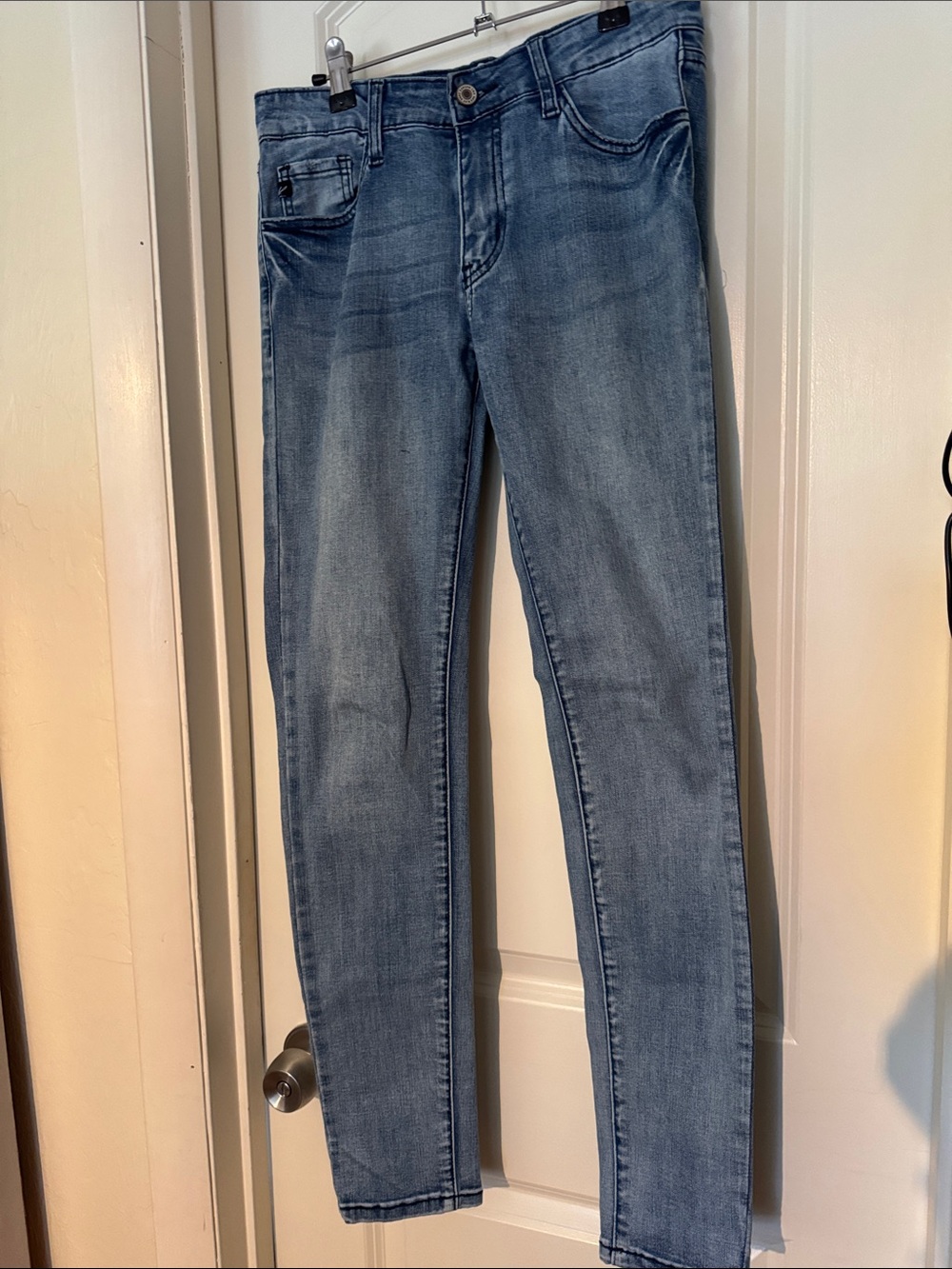 RanCan Women's Skinny Jeans in Light Blue Wash